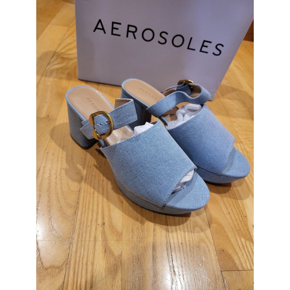 Aerosoles Cosmic Heeled Sandals Women’s 6.5M Denim Blue New